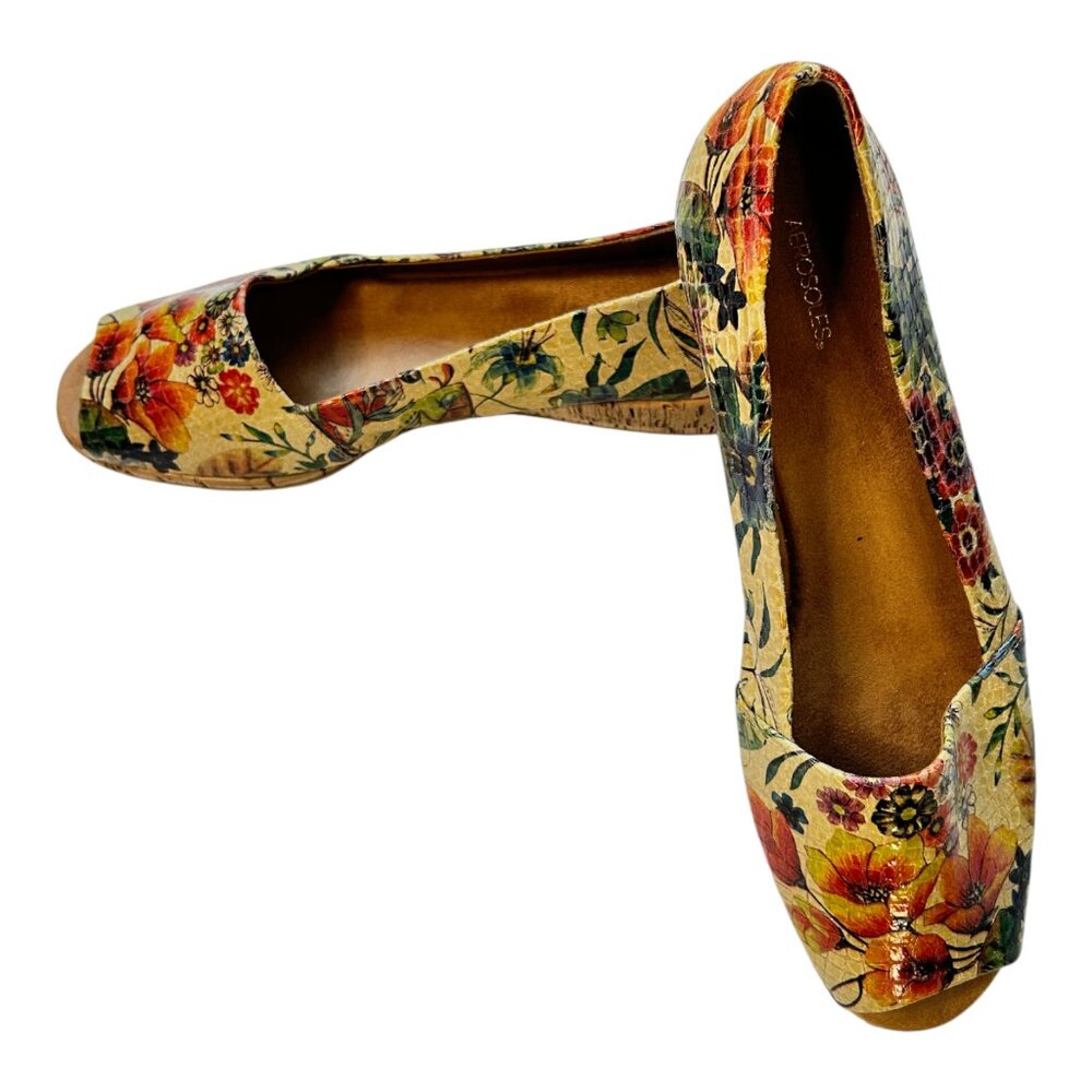 Women’s Floral Peep-Toe Flats